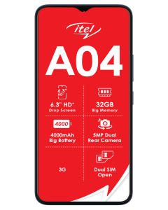 Itel A04 32GB DS Sandstone Black