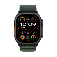 Apple Watch Ultra 2 Cell 49mm Blk Titanium with Dark Green Alpine Loop L