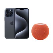 Apple iPhone 15 Pro Max 1TB Blue Titan Include Homepod Mini Orange