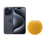 Apple iPhone 15 Pro 1TB Blue Titanium Include Homepod Mini Yellow