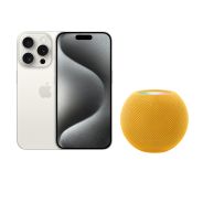Apple iPhone 15 Pro 1TB White Titanium Include Homepod Mini Yellow
