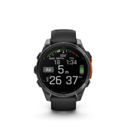 Garmin Fēnix 8–47mm AMOLED ,Slate Grey with Black Silicone Band