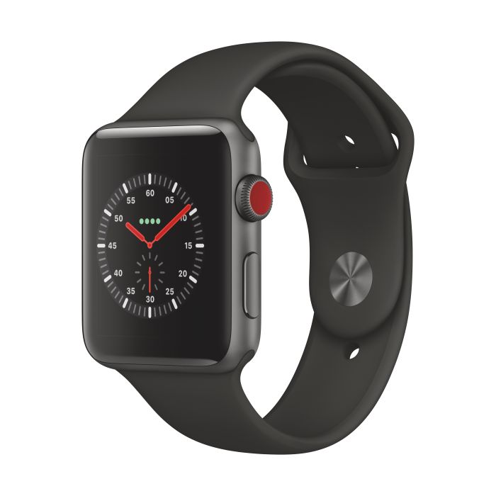 Apple Watch Series 3 Gps Cell 42mm Space Grey Al Case With Bk Sport Band Incredible Connection
