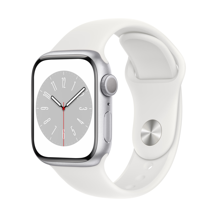 Apple Watch Series 8 GPS 41mm Silver Aluminium Case with White SB