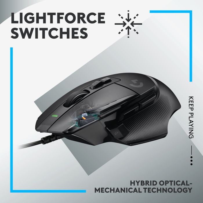 Logitech Lightforce G502 X Wired Gaming Mouse Black Incredible Connection 3705