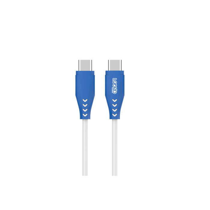 Loopd Type C To Type C Cable 60W 1.2M White Blue - Incredible Connection