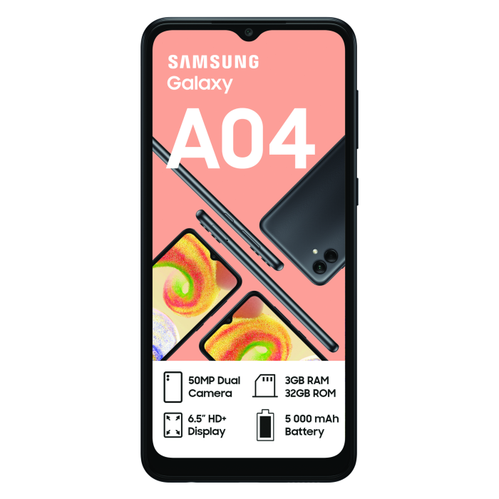 700px x 700px - Samsung Galaxy A04 Dual Sim Black - Incredible Connection