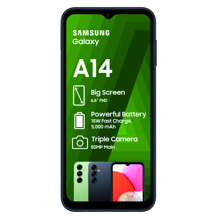 LTE　Incredible　Dual　Samsung　Connection　Sim　Galaxy　A14　Black