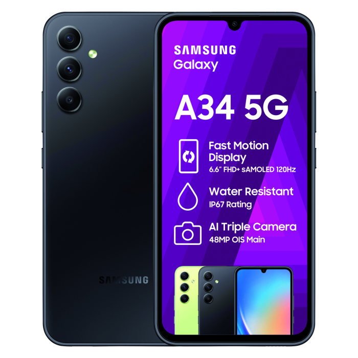 Samsung Galaxy A34 5G Black Incredible Connection