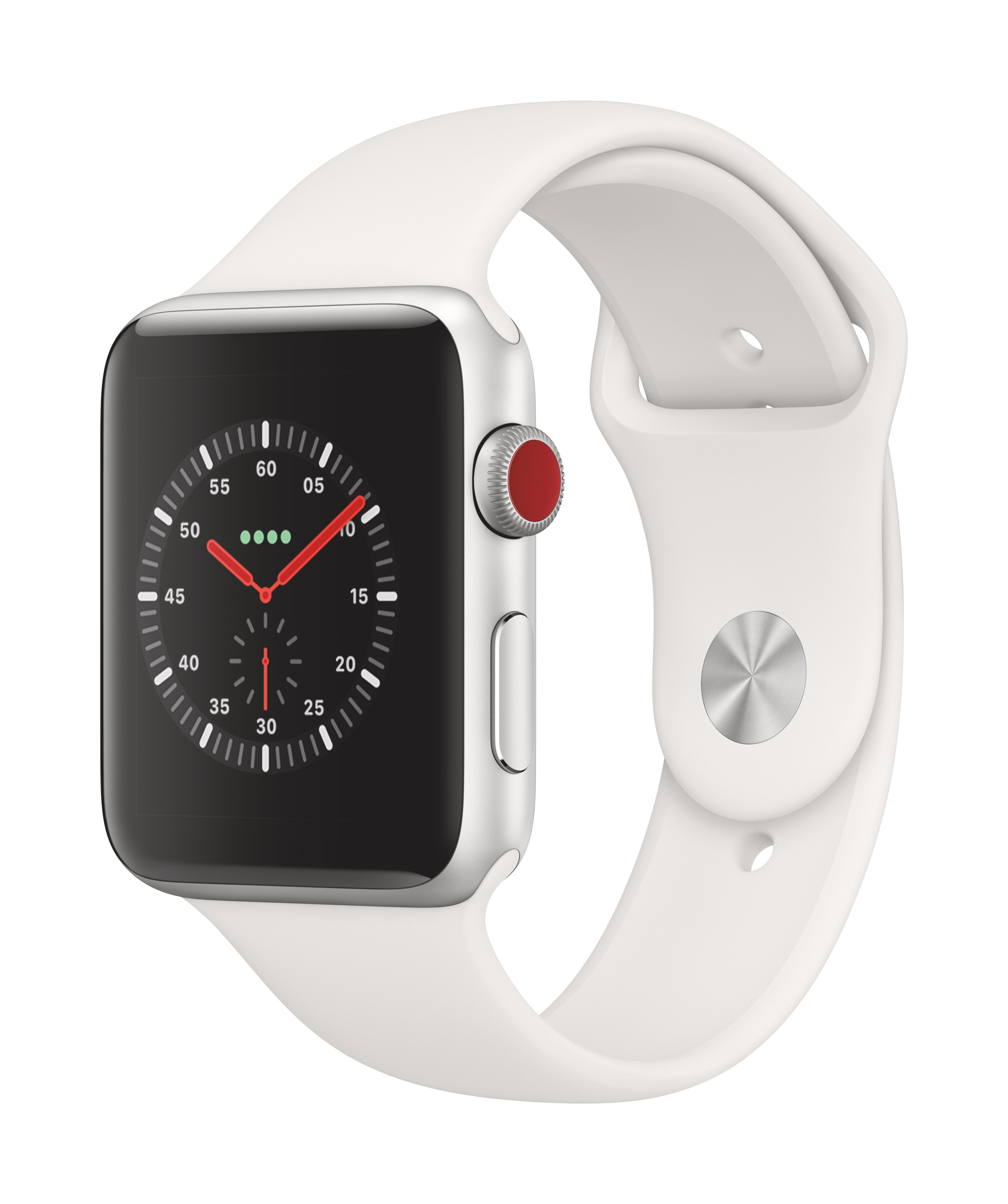 Apple Watch Series 3 Gps Cellular 42mm Silver Al Case With Wht Sport Band Incredible Connection