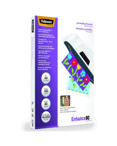 Fellowes 80 Micron A4 Pouches 100 Pack