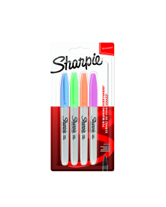 SHARPIE Fine Permanent Marker Assorted Pastel Card Of 4