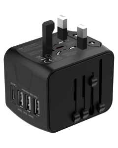 Snug 4 Port Universal Travel Adapter Black