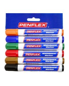 Penflex Whiteboard Markers Wallet of 6 Assorted Colours