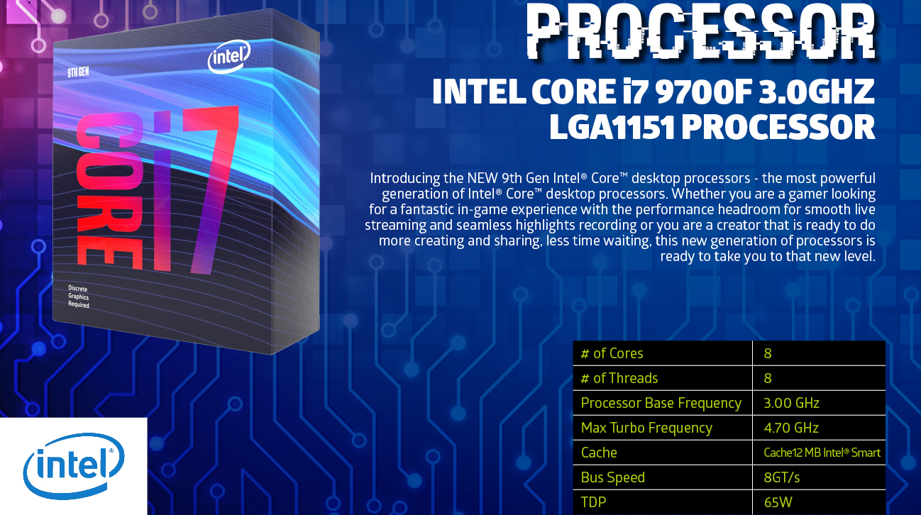 Basic Desktop Core I7 9700f 8gb 1tb Gt710 1gb No Os Incredible Connection